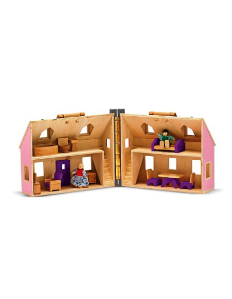 MD3701,Casuta de papusi din lemn pliabila Melissa and Doug