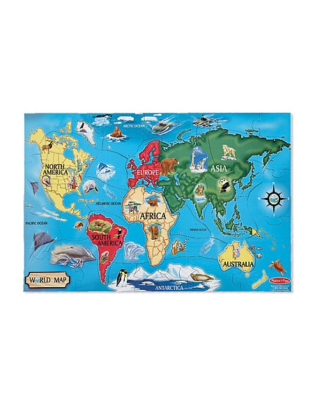 MD0446,Puzzle de podea Harta Lumii World Map Melissa and Doug