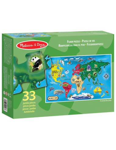 MD0446,Puzzle de podea Harta Lumii World Map Melissa and Doug