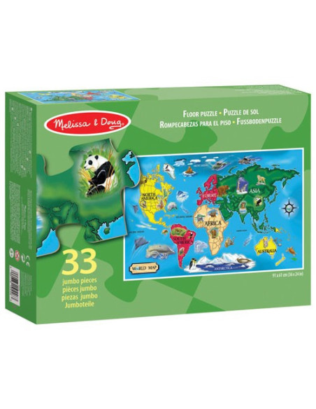MD0446,Puzzle de podea Harta Lumii World Map Melissa and Doug