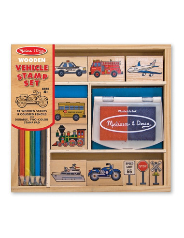 MD2409,Set de stampile Vehicule Melissa and Doug