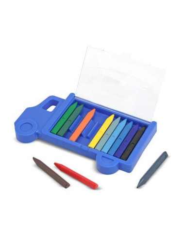 MD4159,Set creioane colorate triunghiulare Truck Melissa and Doug 12 buc