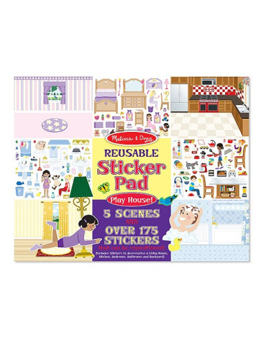 MD4197,Colectia de abtibilduri reutilizabile Casa mea Melissa and Doug