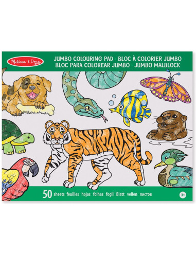 MD4200,Caiet jumbo cu planse pentru colorat Animale Melissa and Doug