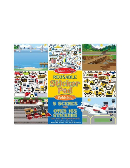 MD4199,Abtibilduri reutilizabile Vehicule Comunitate Melissa and Doug