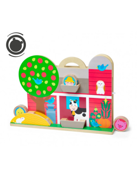 MD30740,Set de joaca din lemn Acrobatii la Ferma colectia GO TOTs