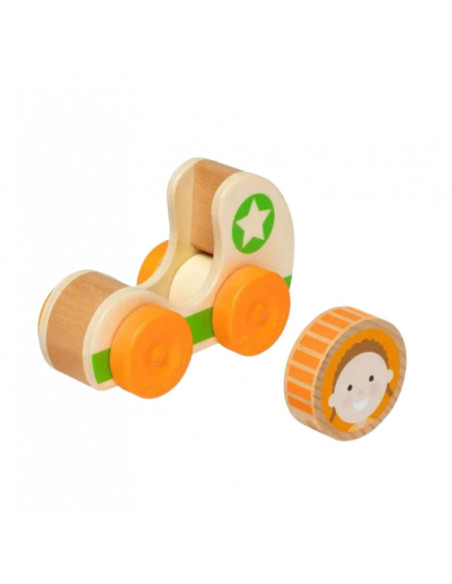 MD30748,Masinuta din lemn Green Star colectia GO TOTs