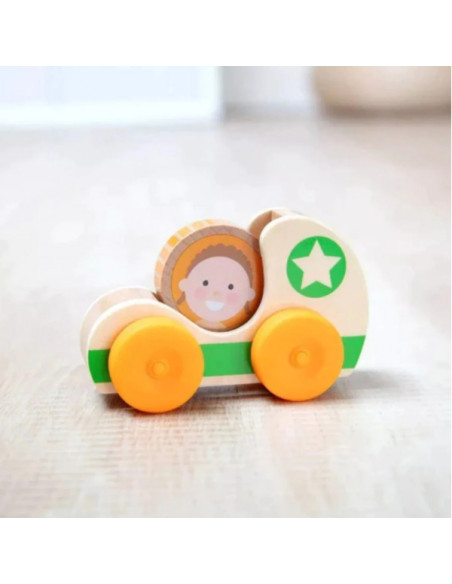 MD30748,Masinuta din lemn Green Star colectia GO TOTs