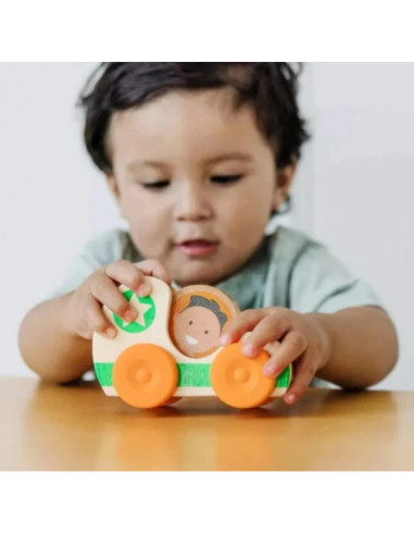 MD30748,Masinuta din lemn Green Star colectia GO TOTs
