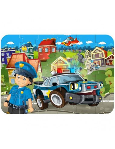 Puzzle Gigant Noriel: Masina de politie, 30 piese,NOR3928