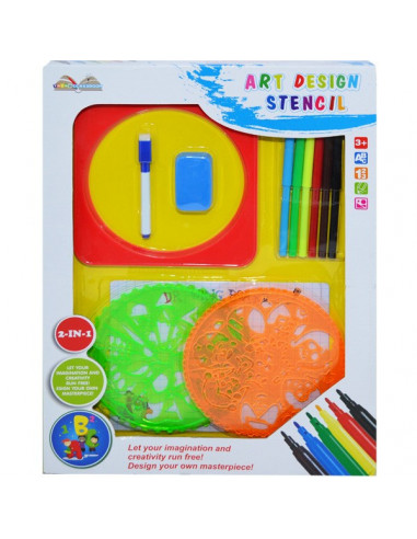 Set Creativ Cu Sabloane Si Carioci,24101