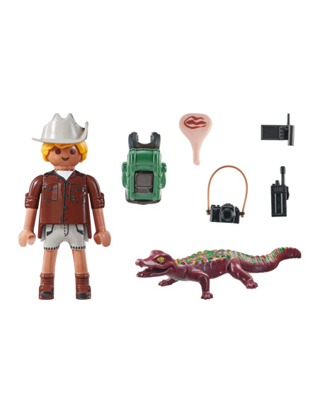 PM71168,Figurina cercetator cu aligator