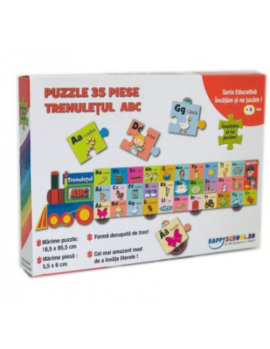 Puzzle educativ HappySchool - Trenuletul ABC,TOF-XP25