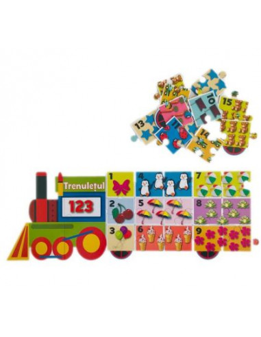 Puzzle educativ HappySchool - Trenuletul 123,TOF-XP26