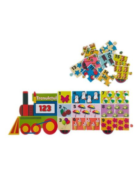 Puzzle educativ HappySchool - Trenuletul 123,TOF-XP26