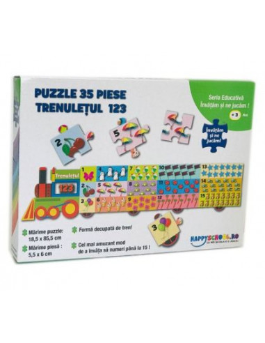 Puzzle educativ HappySchool - Trenuletul 123,TOF-XP26