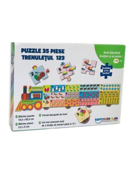 Puzzle educativ HappySchool - Trenuletul 123,TOF-XP26