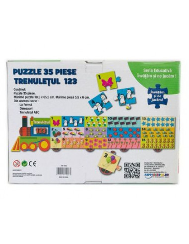 Puzzle educativ HappySchool - Trenuletul 123,TOF-XP26