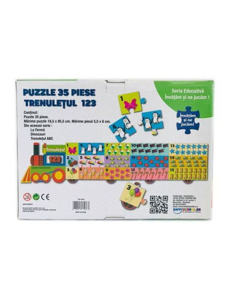 Puzzle educativ HappySchool - Trenuletul 123,TOF-XP26