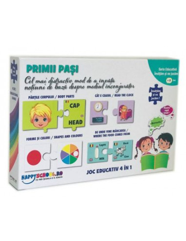 Joc educativ 4 in 1, Happyschool - Primii pasi,TOF-XP33