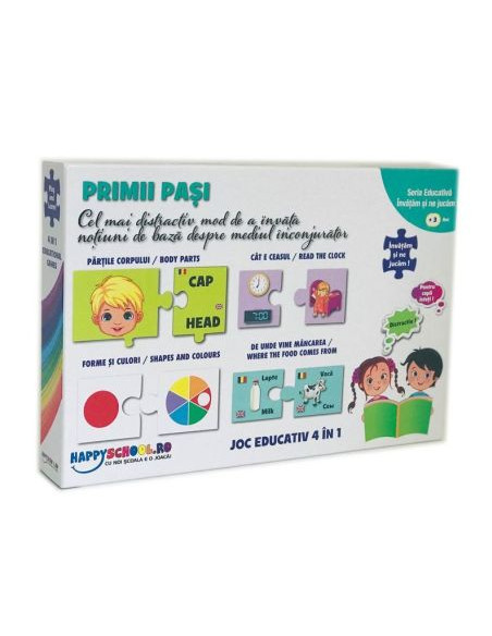 Joc educativ 4 in 1, Happyschool - Primii pasi,TOF-XP33