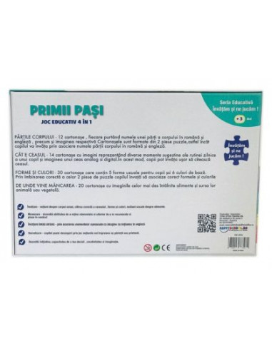 Joc educativ 4 in 1, Happyschool - Primii pasi,TOF-XP33