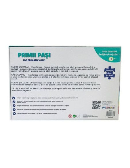 Joc educativ 4 in 1, Happyschool - Primii pasi,TOF-XP33