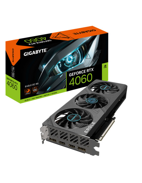 N4060EAGLE OC-8G,Gigabyte GeForce RTX 4060 EAGLE OC 8G, GeForce RTX 4060, 8 Giga Bites, GDDR6, 128 bit, 7680 x 4320 Pixel, PCI E