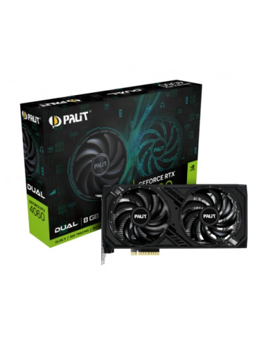NE64060019P1-1070D,Placa video PALIT nVidia GeForce RTX 4060 Dual 8GB, GDDR6, 128bit