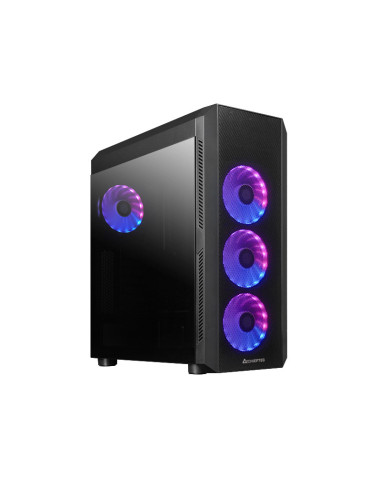 GL-04B-OP,Carcase Chieftec, "Scorpion IV" middle tower Black, ATX Gaming case, T Glass, 4x RGB fan, MB sync, remote, Mesch, "GL-