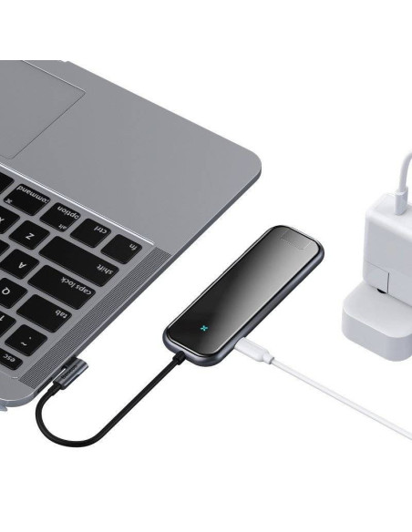 CAHUB-DZ0G,DOCKING Station Baseus, conectare PC USB Type-C, USB 3.0 x 3 |USB Type C x 1 PD 20V 3A (Max.) | HDMI x 1/4K/30Hz, 1 x