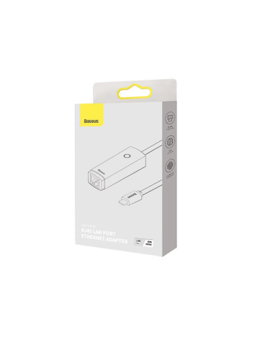 WKQX000302,ADAPTOR RETEA Baseus Lite, USB Type-C to RJ-45 Gigabit LAN, LED, alb "WKQX000302" (timbru verde 0.18 lei) - 693217260