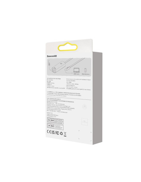 WKQX000302,ADAPTOR RETEA Baseus Lite, USB Type-C to RJ-45 Gigabit LAN, LED, alb "WKQX000302" (timbru verde 0.18 lei) - 693217260