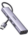 60554,ADAPTOR RETEA Ugreen, "cm475" extern, USB 3.0 (T) la port Gigabit RJ-45, porturi USB: USB 3.0 x 3, USB Type-C x 1, arginti
