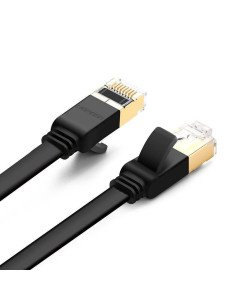RY-11262,PATCH CORD U/FTP Ugreen Cat7, "NW106" fire din cupru, flat cable, viteza maxima 10 Gbps, 3m, negru "11262" (timbru verd 2