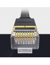RY-11262,PATCH CORD U/FTP Ugreen Cat7, "NW106" fire din cupru, flat cable, viteza maxima 10 Gbps, 3m, negru "11262" (timbru verd