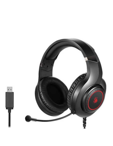 G220S,CASTI A4TECH Bloody gaming, cu fir, tip standard, utilizare multimedia (PC and more), microfon pe casca, iluminare, negru,
