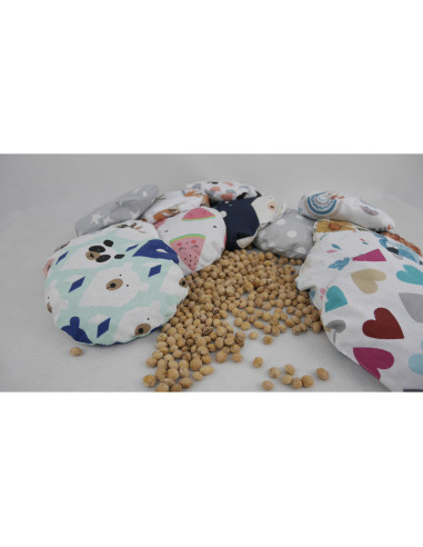 BN-QM_BOC0189,Qmini - Pernuta anticolici umpluta cu samburi de cirese, Cu husa din bumbac, Diametru 14 cm, Watermelon