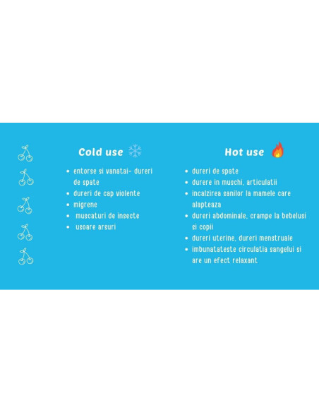 BN-QM_BOC0205,Qmini - Pernuta anticolici umpluta cu samburi de cirese, Cu husa din bumbac, Diametru 14 cm, Rainbow