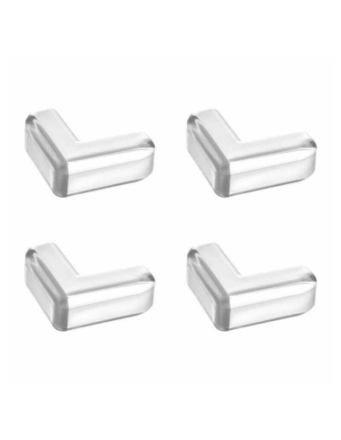 BN-BL001_set,Bocioland - Set 4 protectii colturi, Cu banda adeziva pentru montare usoara, Din silicon flexibil, Transparent