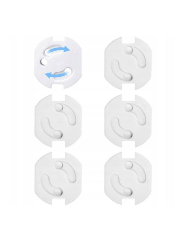 BN-BL006_set,Bocioland - Set 6 protectii cu adeziv pentru prize, Alb