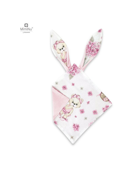 BN-6426972012874,MimiNu - Jucarie textila senzoriala, Moale, Cu doua fete, 30 x 30 cm, Din catifea si bumbac, Materiale certific