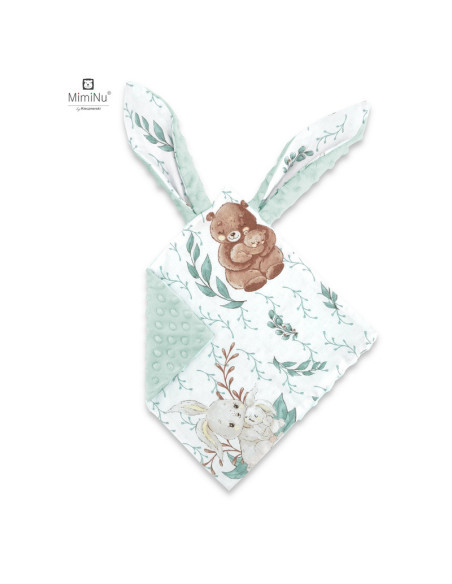 BN-6426972020213,MimiNu - Jucarie textila senzoriala, Moale, Cu doua fete, 30 x 30 cm, Din tesatura minky si bumbac, Materiale c