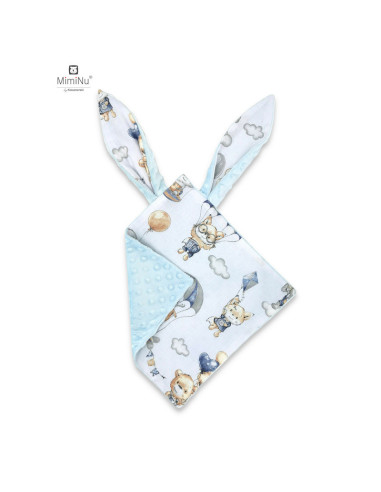 BN-6426972020251,MimiNu - Jucarie textila senzoriala, Moale, Cu doua fete, 30 x 30 cm, Din tesatura minky si bumbac, Materiale c