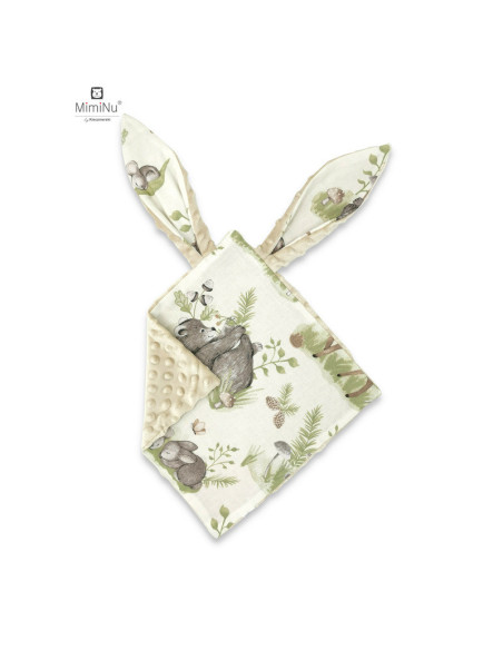 BN-6426972020282,MimiNu - Jucarie textila senzoriala, Moale, Cu doua fete, 30 x 30 cm, Din tesatura minky si bumbac, Materiale c
