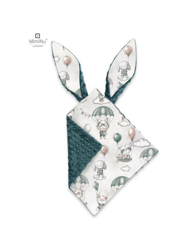 BN-6426972020299,MimiNu - Jucarie textila senzoriala, Moale, Cu doua fete, 30 x 30 cm, Din tesatura minky si bumbac, Materiale c