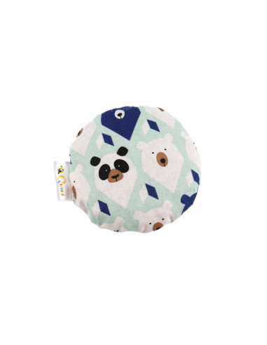 BN-BOC0181,Qmini - Pernuta anticolici umpluta cu samburi de cirese, Cu husa din bumbac, Diametru 14 cm, Teddy Bear