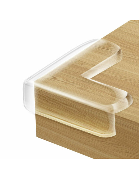 BN-241203,Feedo - Set protectii pentru colturi ascutite, Usor de instalat, 4 x 4 x 1.5 cm, 4 bucati, Transparent
