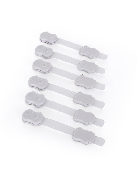 BN-240202,Feedo - Set sisteme de siguranta pentru mobilier, Universale, Cu lungime reglabila, 19 x 3.4 cm, Distanta 2-11 cm, 6 b