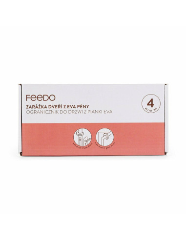 BN-245202,Feedo - Protectii pentru oprirea usilor, Din spuma EVA, 9.4 x 9.2 x 1.8 cm, 4 bucati, Alb